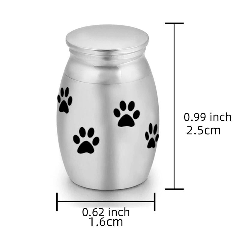 1PC-25*16mm Stainless Steel Mini Grey Powder Jar - Openable, Waterproof Pet Urn