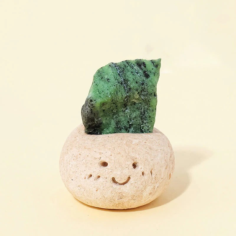 Crystal Little Pudding Yuanbao Fortune Ornament Olivenorma Natural Irregular Crystal Small Bean Decoration Reiki Healing Feng Shui Wealth Gift for Colleagues Crystal Lovers