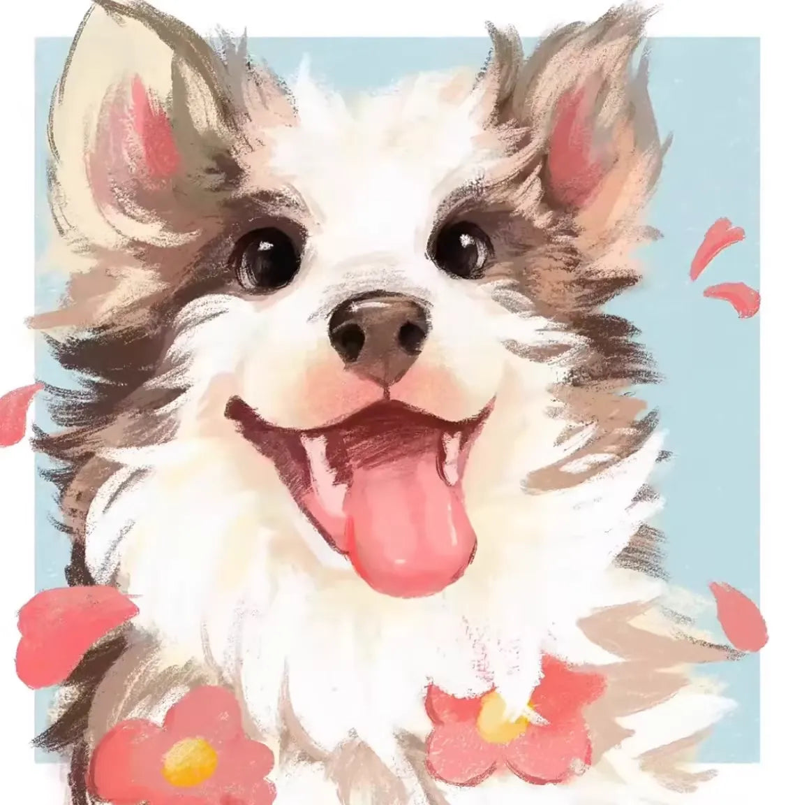 Handmade Pet Portrait Commission 🐱 Dog & Rabbit Custom Hand-drawn Avatars