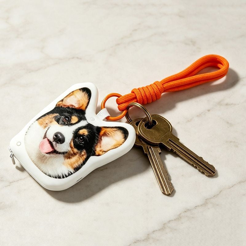 Custom Plush Pet Keychain Personalized Cute Pet Furry Friend Keyring Custom From Photo Creative Car Key Accessory Small Gift Souvenir
