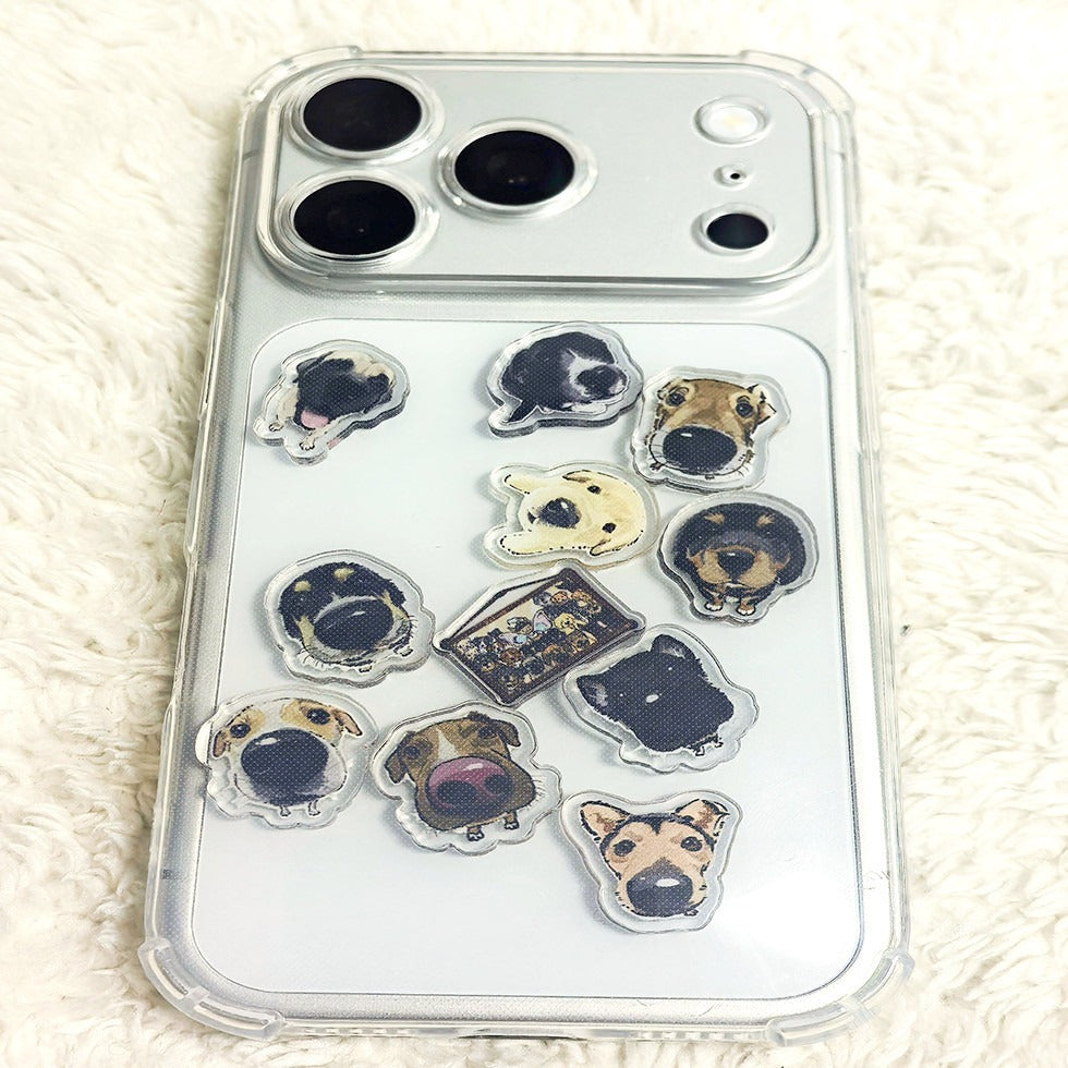 Custom DIY Junliangs Dog Hand Drawn Acrylic Phone Chain Healing Style Fan Merch Personalized Customizable Design Perfect Collectible Keepsake Gift For Junliangs Dog Fans Lightweight Portable Phone Accessory