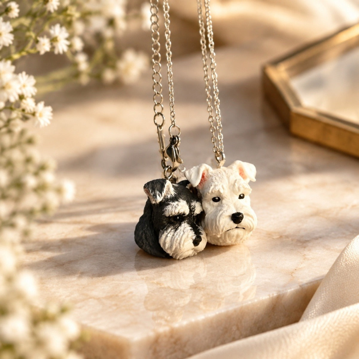 Custom Pet Photo Necklace Handmade 3D Cat Dog Portrait Pendant Personalized Pet Memorial Keepsake Unique Remembrance Gift For Pet Lovers