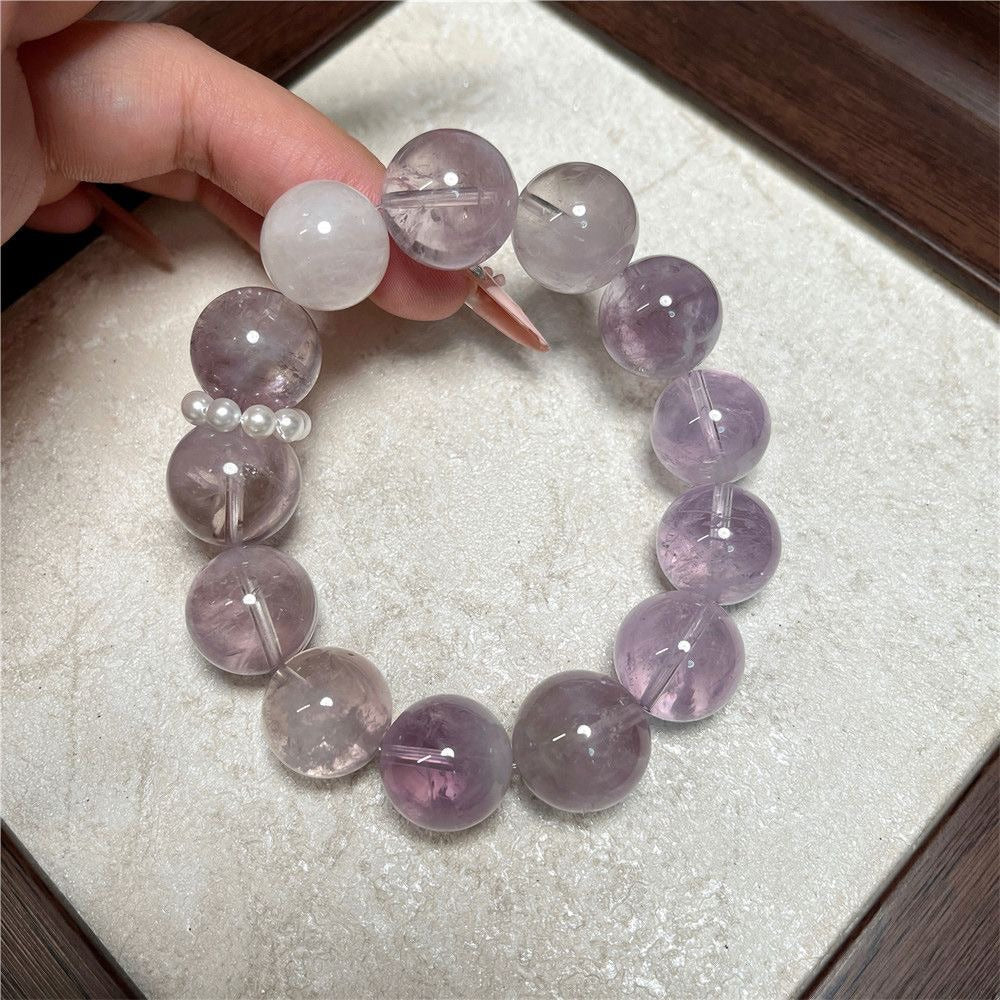 Original Luxury Purple Rutile Crystal Bracelet Natural Amethyst Good Luck Bracelet Handmade Crystal Jewelry Gift For Best Friend
