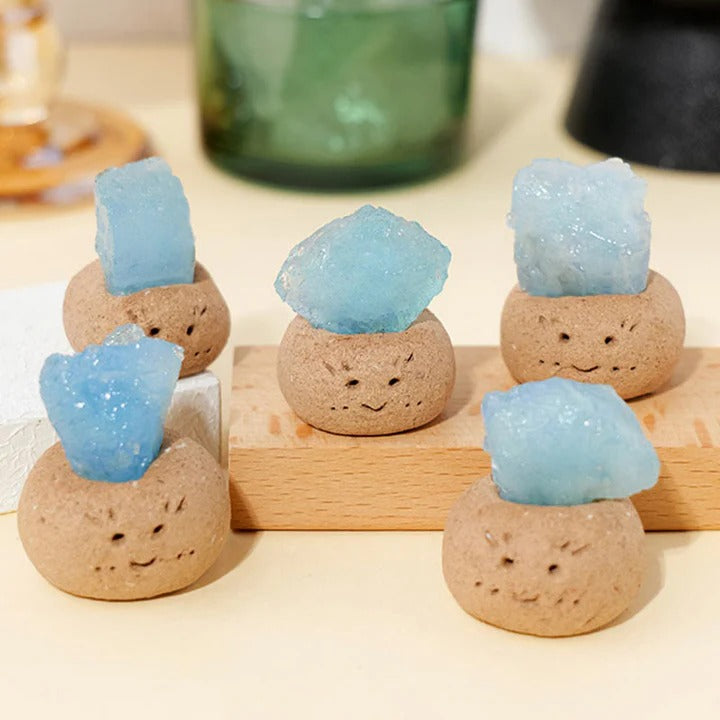 Crystal Little Pudding Yuanbao Fortune Ornament Olivenorma Natural Irregular Crystal Small Bean Decoration Reiki Healing Feng Shui Wealth Gift for Colleagues Crystal Lovers