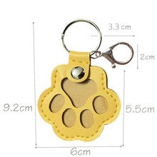 Custom Engraved Leather Pawprint Keychain with Embedded Pet Fur - Pet Hair Storage Keepsake, Pet Loss Memorial Gift for Pet Lovers