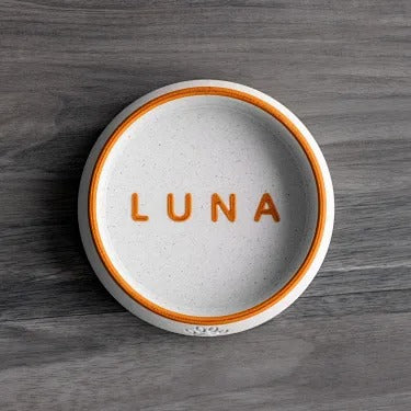 Pet Bowl For Cats And Dogs Pla Plastic Faux Marble Custom Name Birthday Memorial Gift Food And Water Feeding Bowl