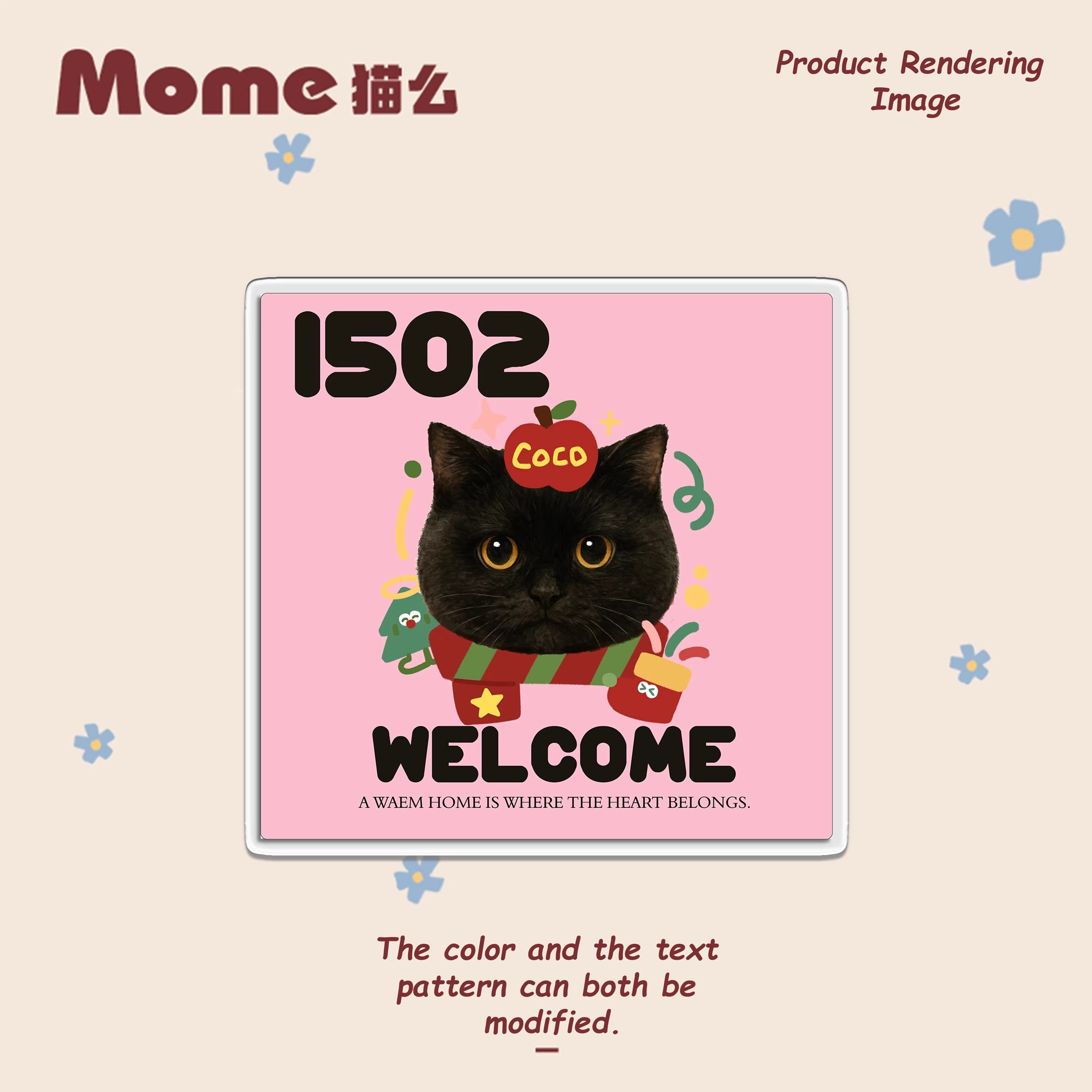 Custom Pet Door Sign for Cats & Dogs - Personalized House Number Plaque for Home, Airbnb & Dorm