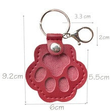 Leather Paw Keychain Pet Hair Collector - Handmade Memorial Storage Bag for Dogs & Cats