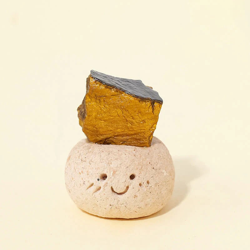 Crystal Little Pudding Yuanbao Fortune Ornament Olivenorma Natural Irregular Crystal Small Bean Decoration Reiki Healing Feng Shui Wealth Gift for Colleagues Crystal Lovers