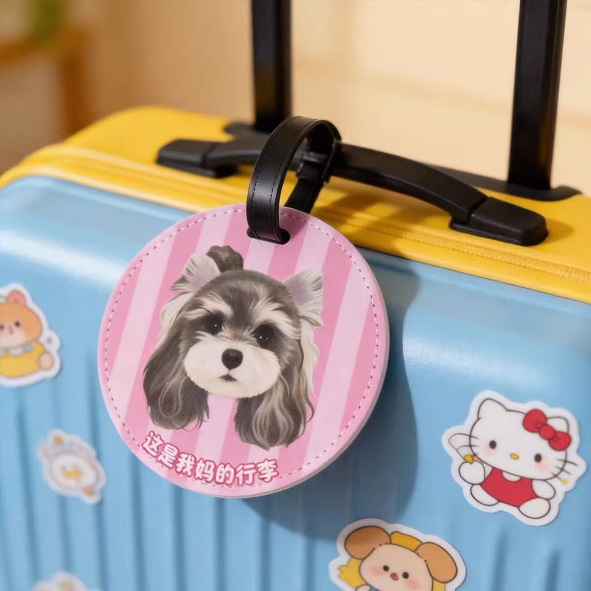 Custom Pet Luggage Tag Travel Boarding Pass Cat Dog Accessory Gift Bag Charm Creative Gift Diy