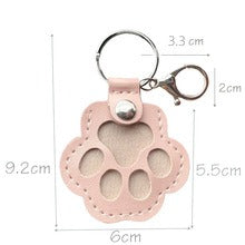 Custom Engraved Leather Pawprint Keychain with Embedded Pet Fur - Pet Hair Storage Keepsake, Pet Loss Memorial Gift for Pet Lovers
