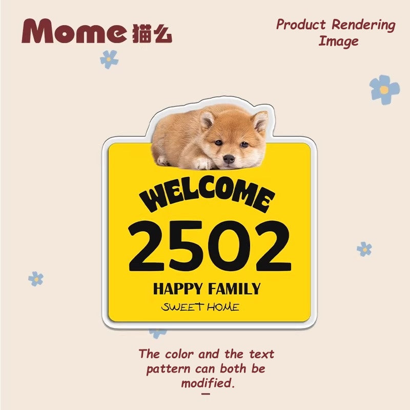 Custom Pet Door Sign for Cats & Dogs - Personalized House Number Plaque for Home, Airbnb & Dorm