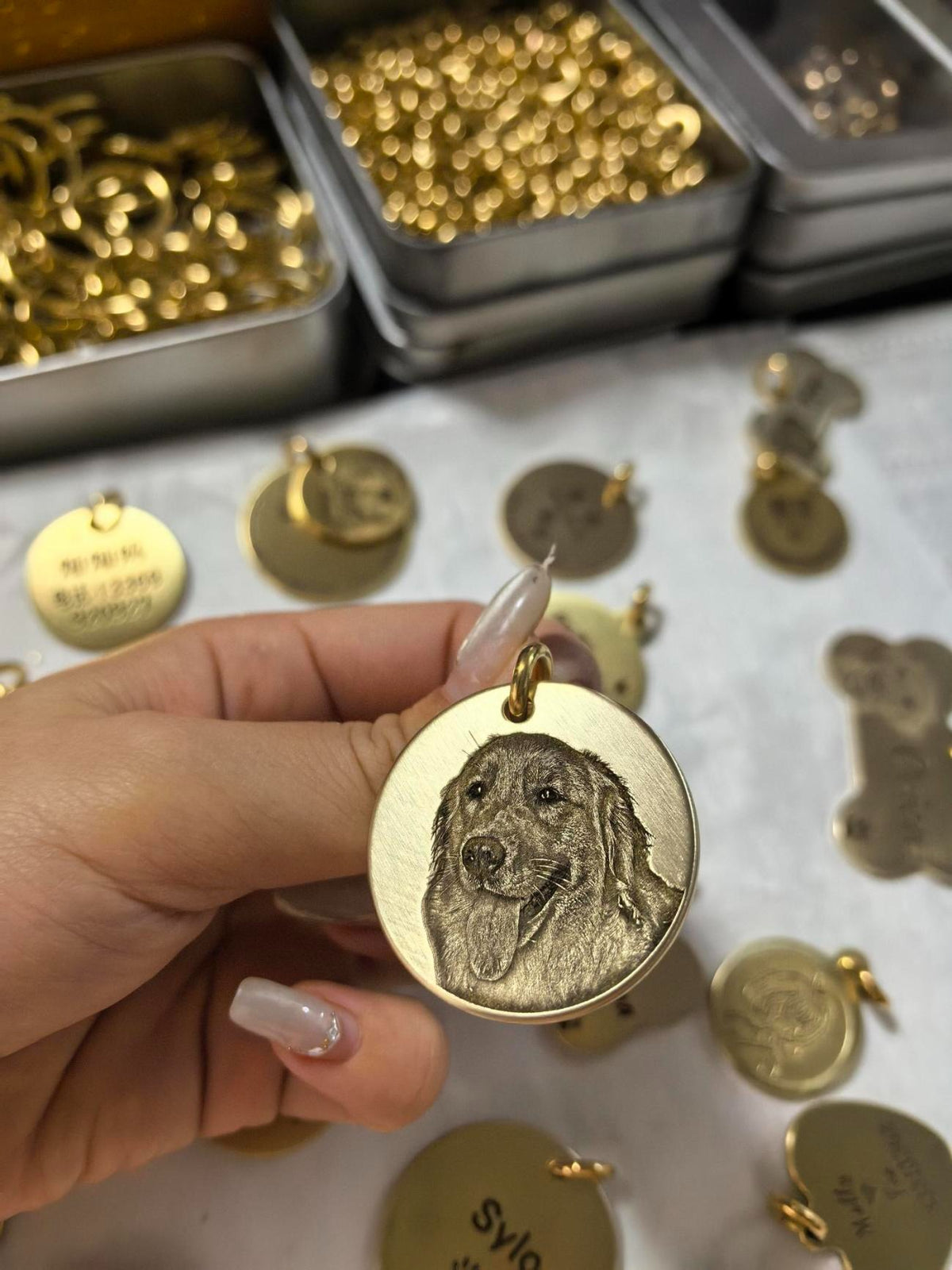 Custom Personalized Pet ID Tag Engraved Dog Cat Name Tag Anti‑Lost Identification Tag For Large Medium Small Dogs Golden Retriever Teddy Shiba Inu