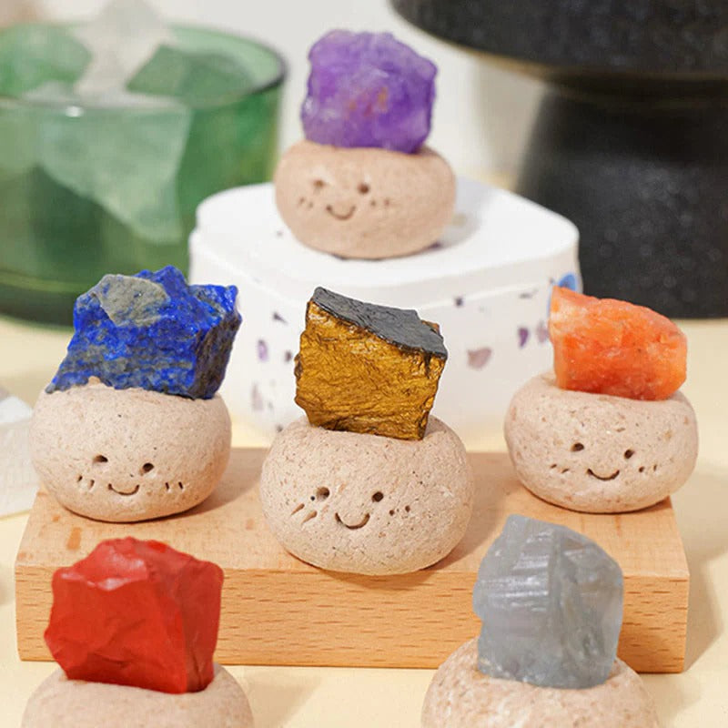 Crystal Little Pudding Yuanbao Fortune Ornament Olivenorma Natural Irregular Crystal Small Bean Decoration Reiki Healing Feng Shui Wealth Gift for Colleagues Crystal Lovers