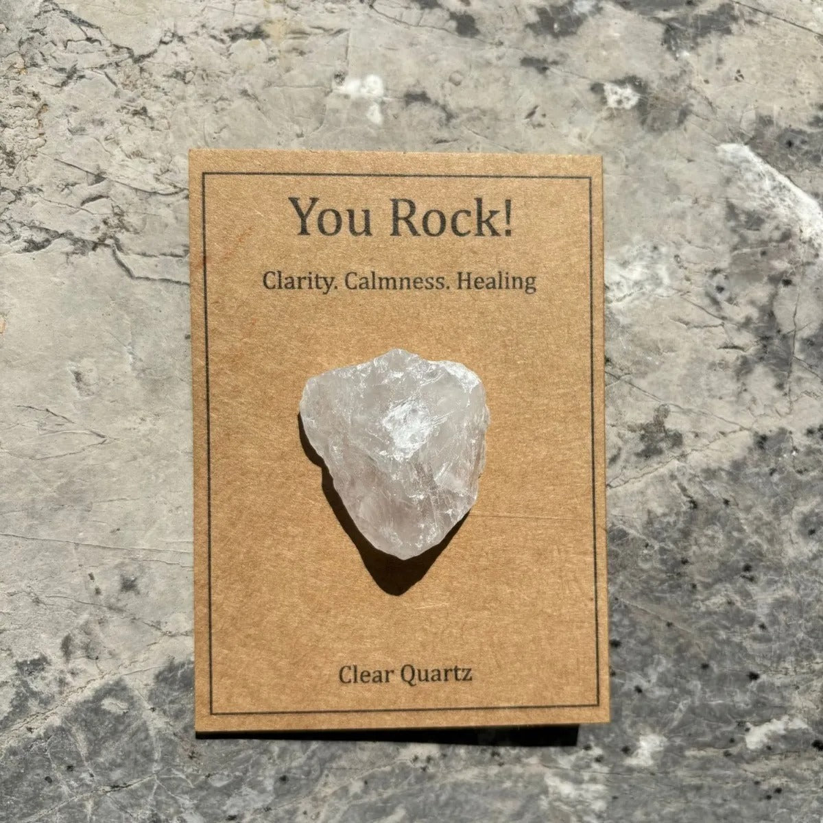 You Rock Raw Natural Crystal Stone With Affirmation Kraft Card Healing Pocket Crystal Positive Energy Encouragement Gift