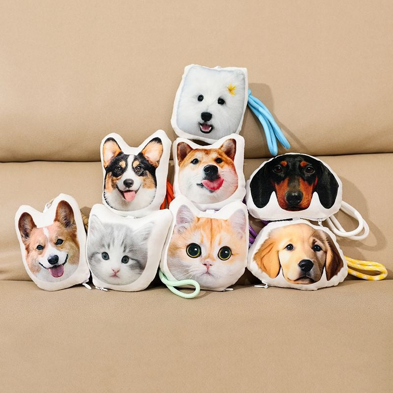 Custom Plush Pet Keychain Personalized Cute Pet Furry Friend Keyring Custom From Photo Creative Car Key Accessory Small Gift Souvenir