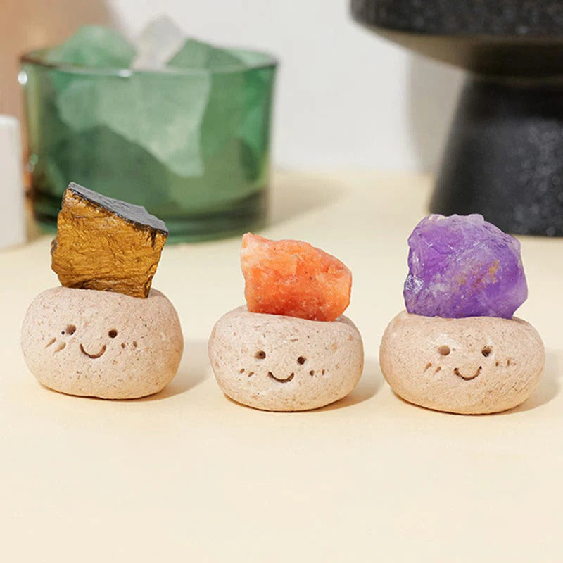 Crystal Little Pudding Yuanbao Fortune Ornament Olivenorma Natural Irregular Crystal Small Bean Decoration Reiki Healing Feng Shui Wealth Gift for Colleagues Crystal Lovers