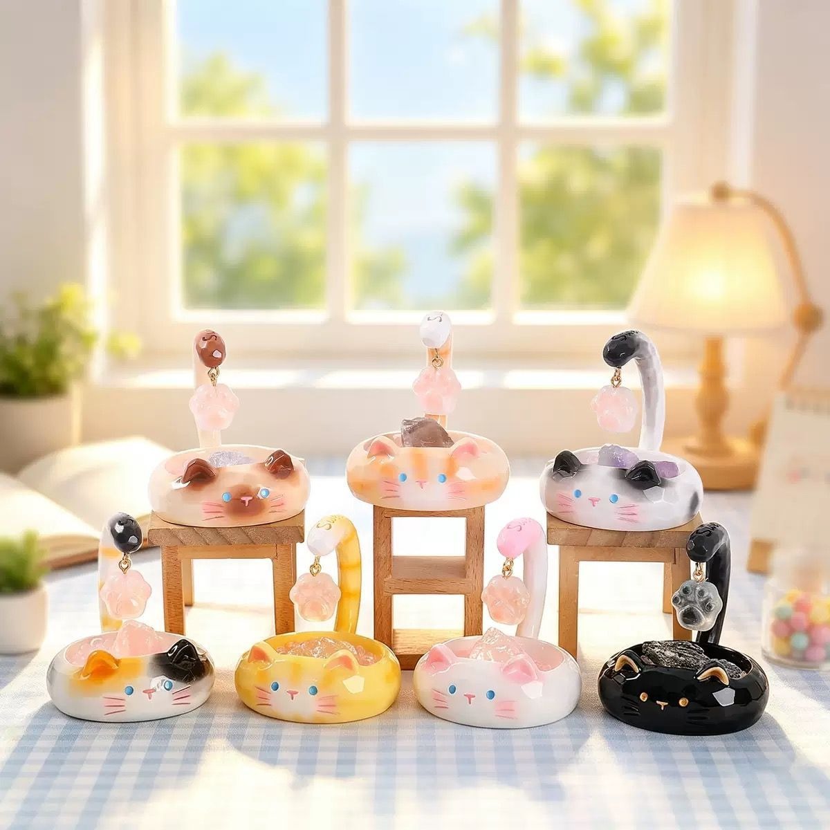 Cartoon Meow Meow Scented Energy Crystal Blind Box Creative Crystal Stone Desktop Ornament Cat Home Decoration