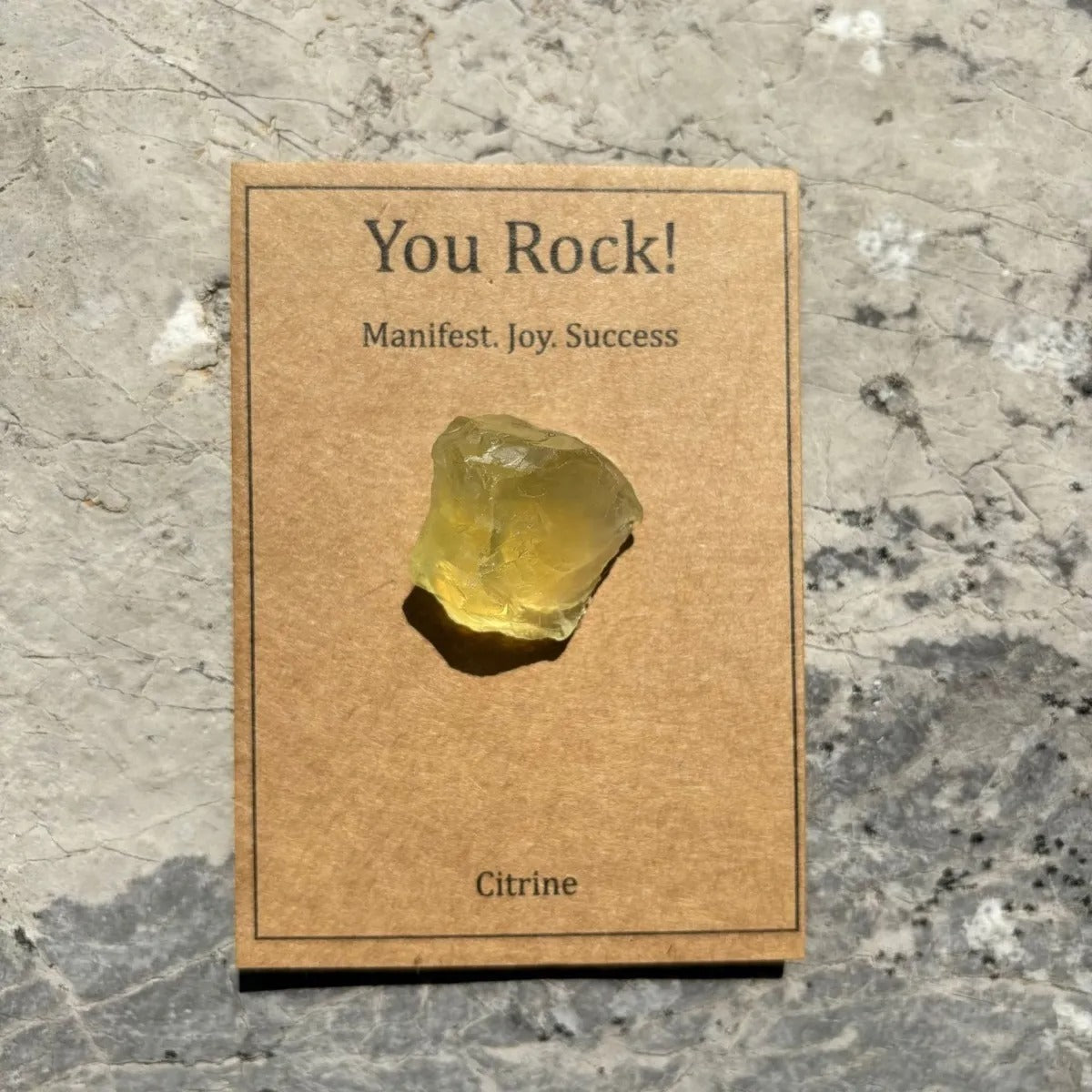 You Rock Raw Natural Crystal Stone With Affirmation Kraft Card Healing Pocket Crystal Positive Energy Encouragement Gift