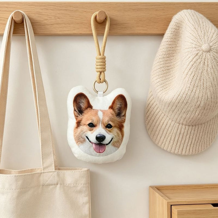 Custom Plush Pet Keychain Personalized Cute Pet Furry Friend Keyring Custom From Photo Creative Car Key Accessory Small Gift Souvenir