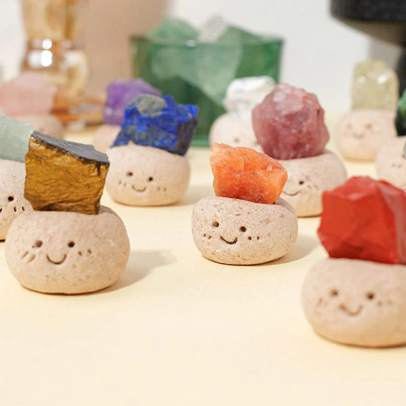 Crystal Little Pudding Yuanbao Fortune Ornament Olivenorma Natural Irregular Crystal Small Bean Decoration Reiki Healing Feng Shui Wealth Gift for Colleagues Crystal Lovers