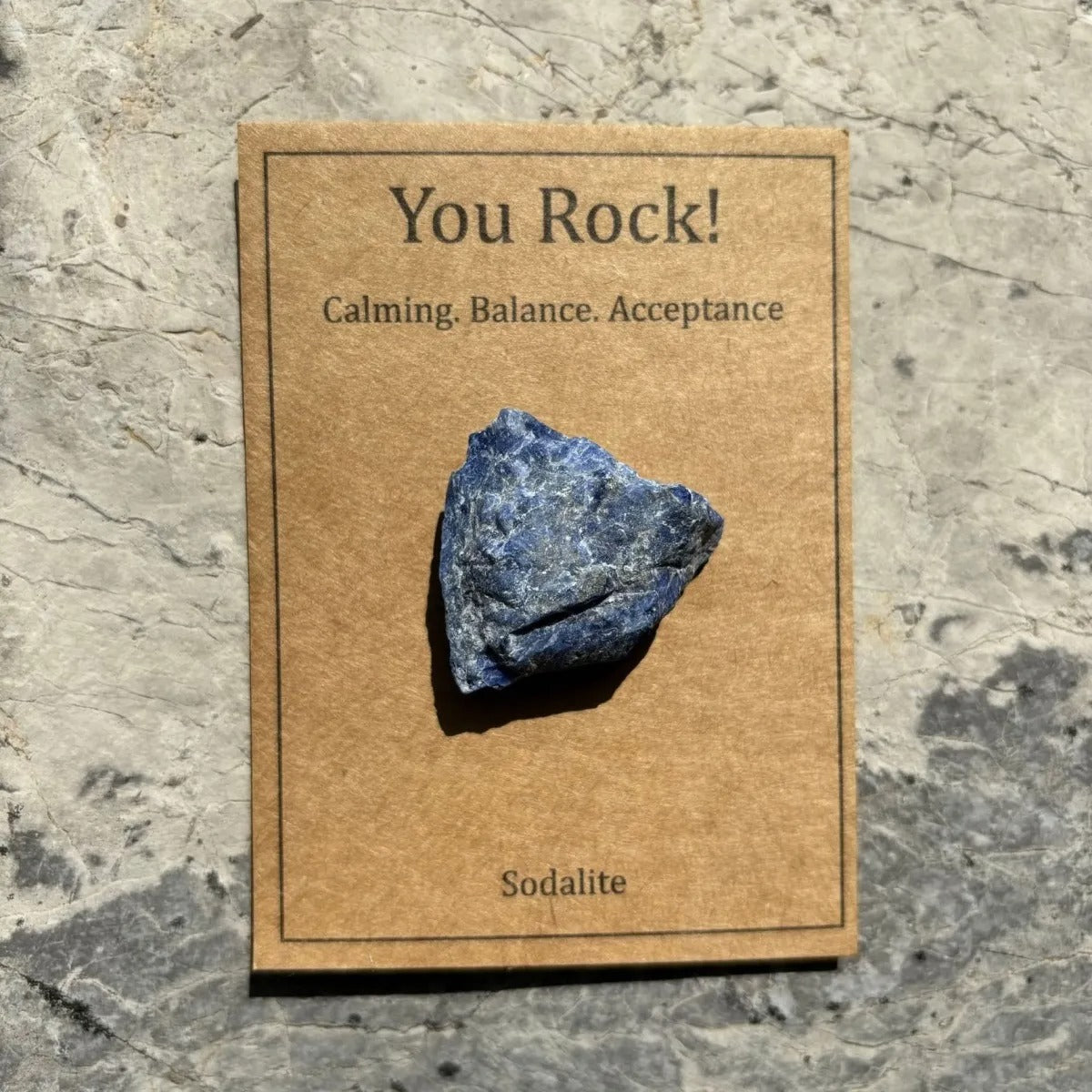 You Rock Raw Natural Crystal Stone With Affirmation Kraft Card Healing Pocket Crystal Positive Energy Encouragement Gift