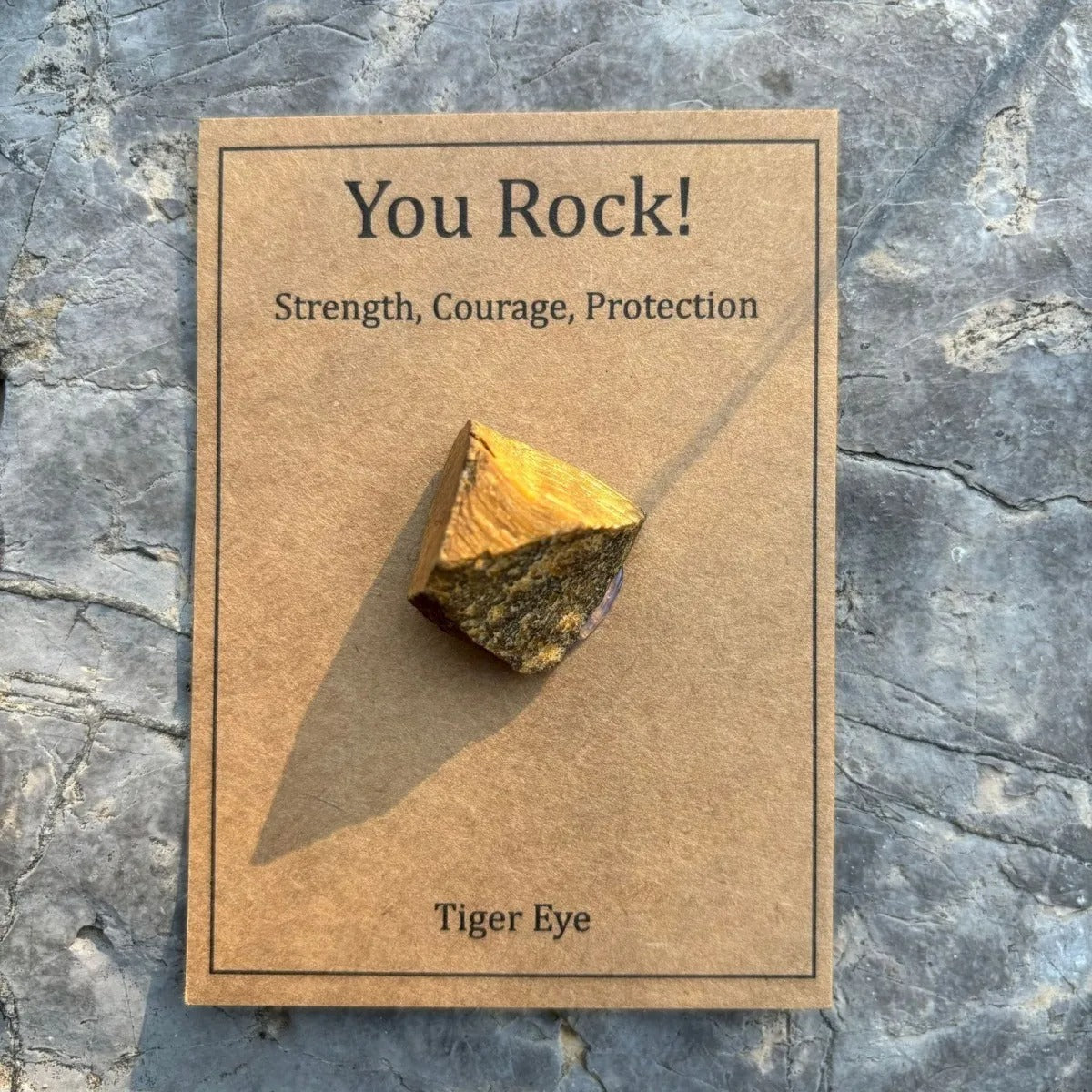 You Rock Raw Natural Crystal Stone With Affirmation Kraft Card Healing Pocket Crystal Positive Energy Encouragement Gift