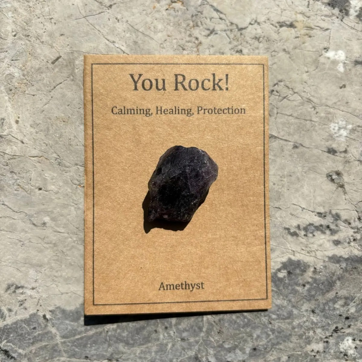 You Rock Raw Natural Crystal Stone With Affirmation Kraft Card Healing Pocket Crystal Positive Energy Encouragement Gift