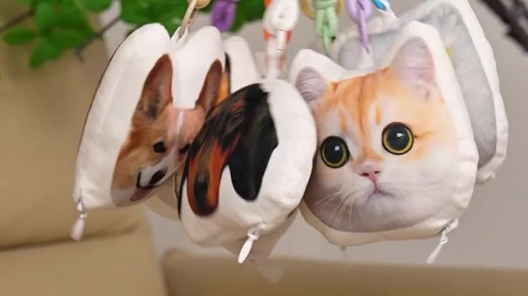 Custom Plush Pet Keychain Personalized Cute Pet Furry Friend Keyring Custom From Photo Creative Car Key Accessory Small Gift Souvenir