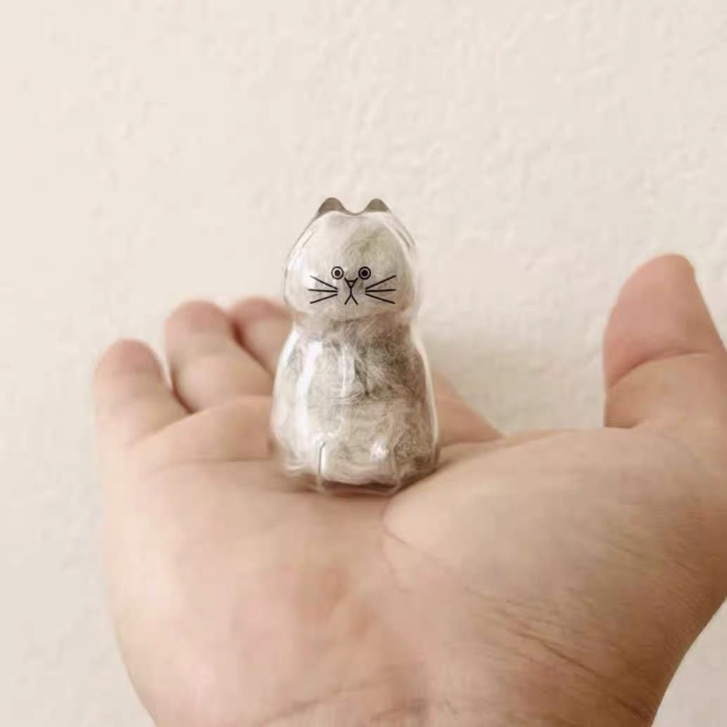 2PCS Cute Cat/Dog Fur Keepsake Keychain - Personalized Pet Hair Capsule