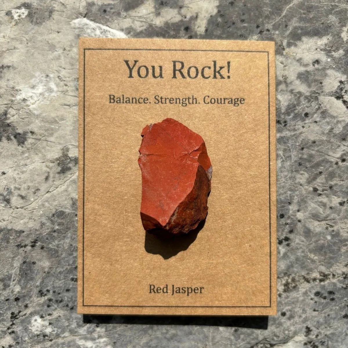 You Rock Raw Natural Crystal Stone With Affirmation Kraft Card Healing Pocket Crystal Positive Energy Encouragement Gift