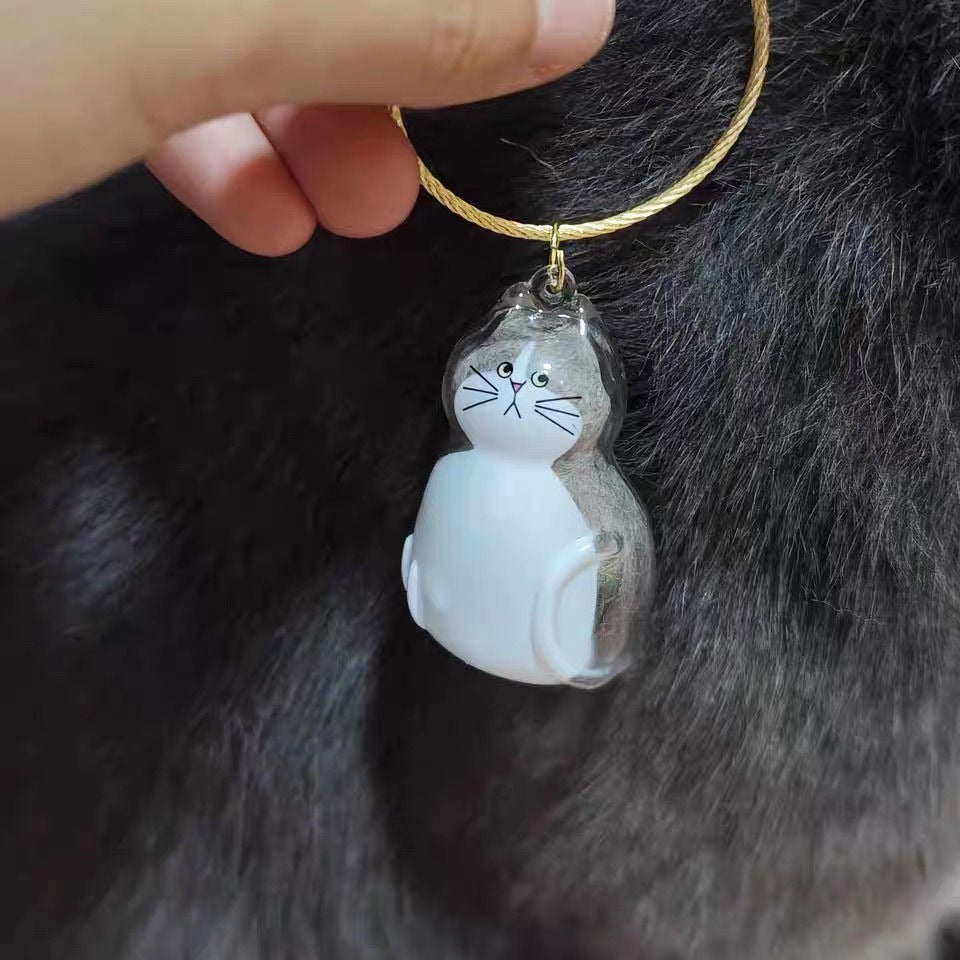 2PCS Cute Cat/Dog Fur Keepsake Keychain - Personalized Pet Hair Capsule