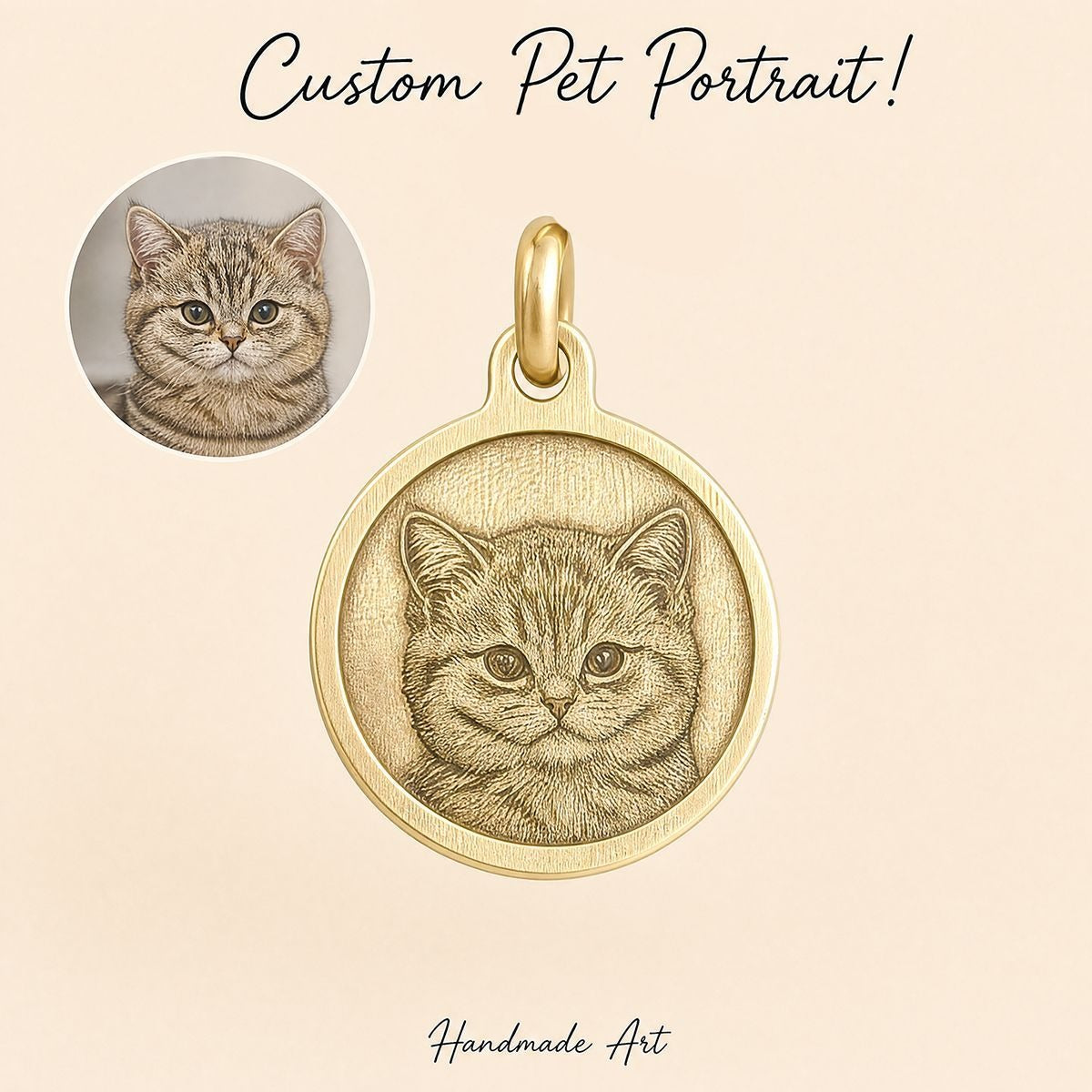 Custom Brass Relief Pet Tag Exquisite Engraved Name Plate Personalized Anti-Lost ID Pendant for Dogs and Cats