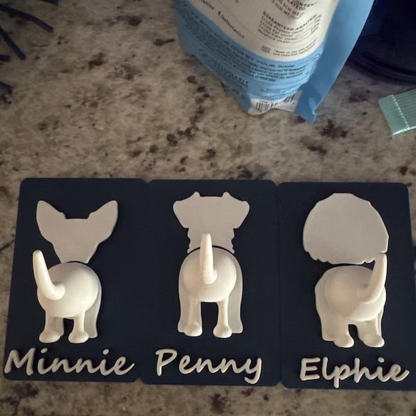 Customizable Pet Leash Holder Personalized Dog Pattern Pet Name Engraved Plastic Pet Accessory Storage Rack For Dog Lovers