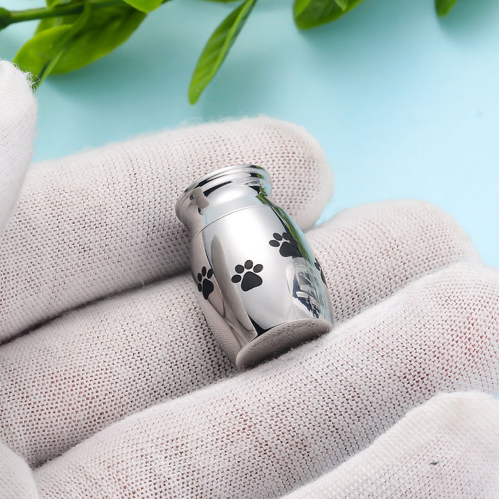 1PC-25*16mm Stainless Steel Mini Grey Powder Jar - Openable, Waterproof Pet Urn
