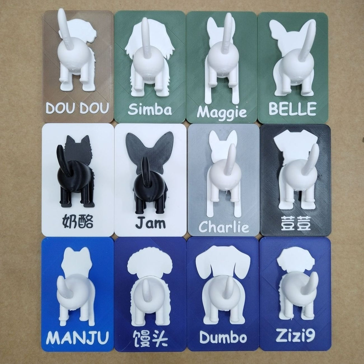 Customizable Pet Leash Holder Personalized Dog Pattern Pet Name Engraved Plastic Pet Accessory Storage Rack For Dog Lovers