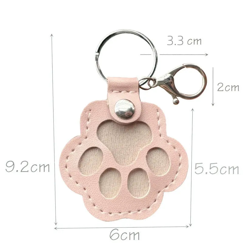 Leather Paw Keychain Pet Hair Collector - Handmade Memorial Storage Bag for Dogs & Cats