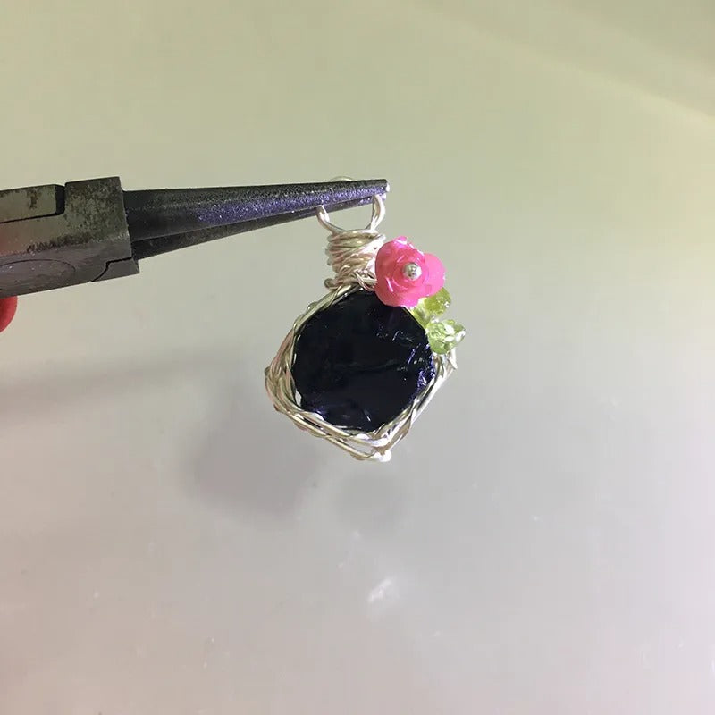 Natural Raw Crystal Wire Wrapped Pendant Necklace Alloy Chain Clear Quartz Rose Quartz Amethyst Dainty Clavicle Chain For Couple Daily Jewelry