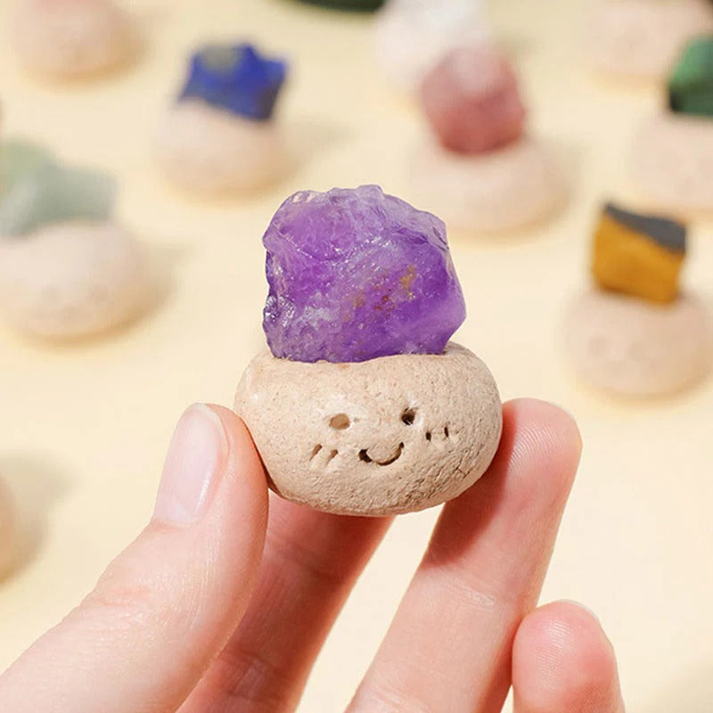 Crystal Little Pudding Yuanbao Fortune Ornament Olivenorma Natural Irregular Crystal Small Bean Decoration Reiki Healing Feng Shui Wealth Gift for Colleagues Crystal Lovers