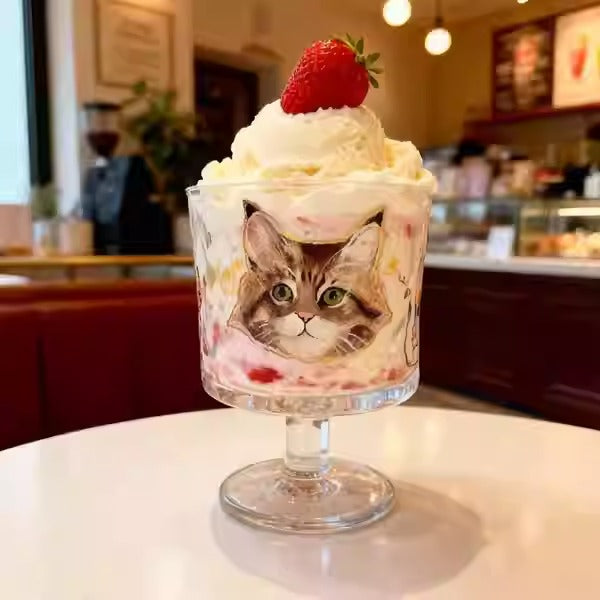 Custom Cat Dog Pet Portrait Glassware - Artisan Hand-Drawn Home Use