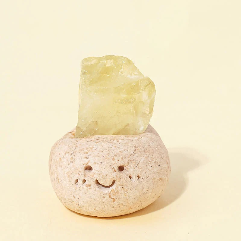 Crystal Little Pudding Yuanbao Fortune Ornament Olivenorma Natural Irregular Crystal Small Bean Decoration Reiki Healing Feng Shui Wealth Gift for Colleagues Crystal Lovers