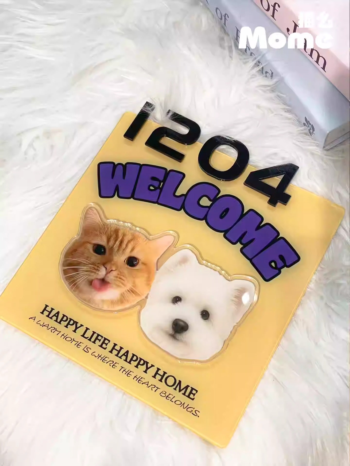 Custom Pet Door Sign for Cats & Dogs - Personalized House Number Plaque for Home, Airbnb & Dorm