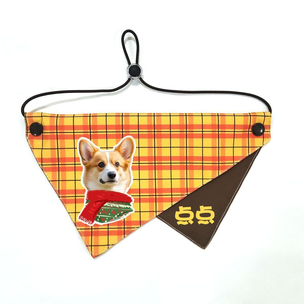 Custom Pet Bandana With Dog Cat Portrait Personalized Christmas Dog Neck Scarf Cute Puppy Kitten Saliva Bib Christmas Pet Costume Accessory