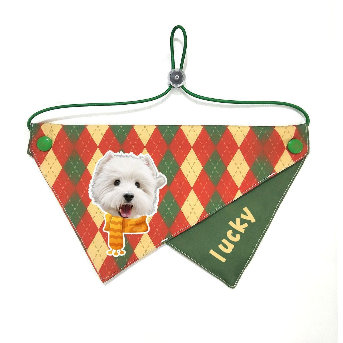 Custom Pet Bandana With Dog Cat Portrait Personalized Christmas Dog Neck Scarf Cute Puppy Kitten Saliva Bib Christmas Pet Costume Accessory