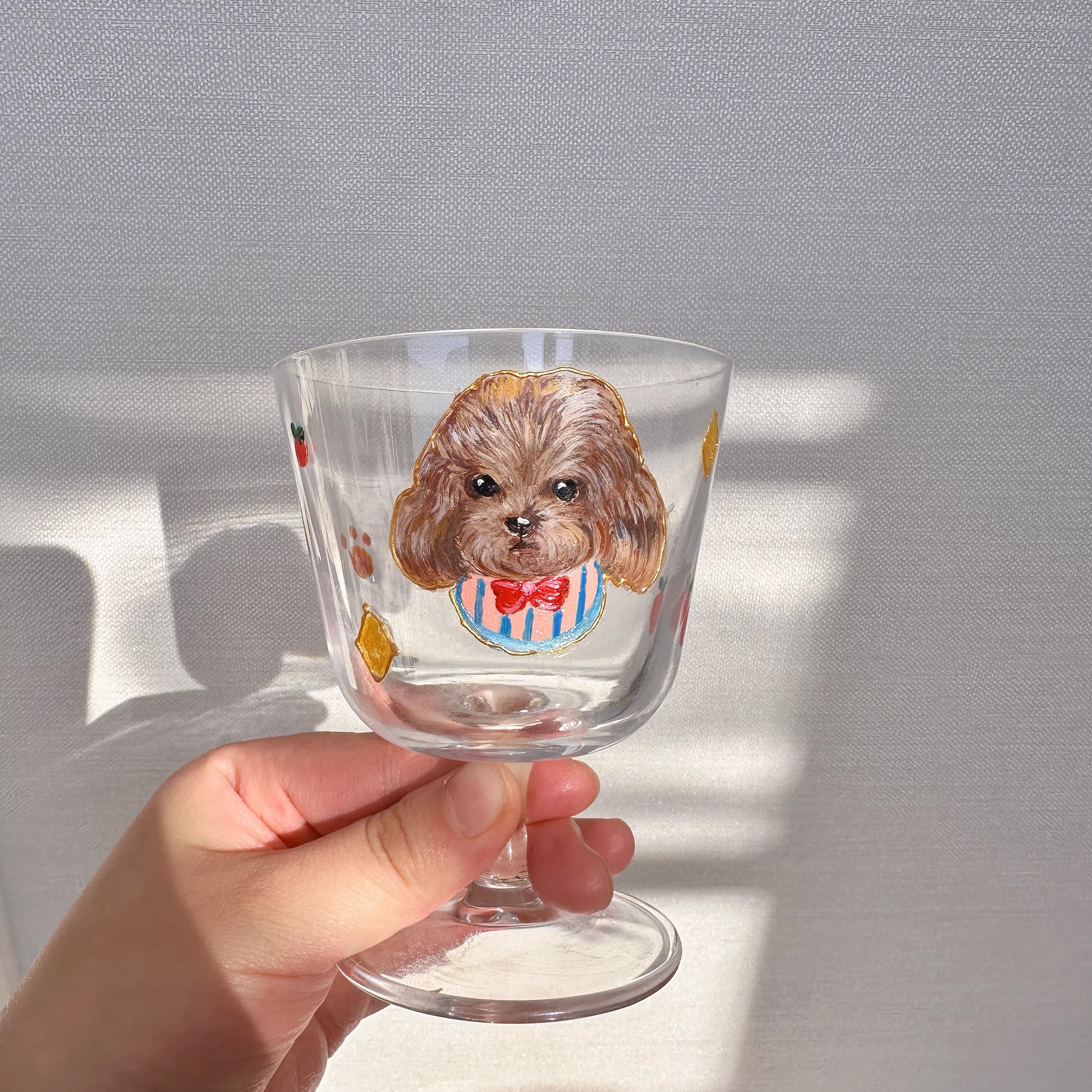 Custom Cat Dog Pet Portrait Glassware - Artisan Hand-Drawn Home Use